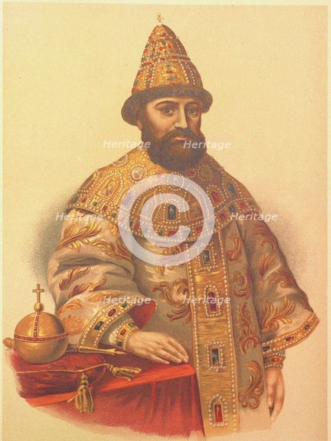 Portrait of the Tsar Michail I Fyodorovich of Russia (1596-1645), 1860s. Artist: Borel, Pyotr Fyodorovich (1829-1898)