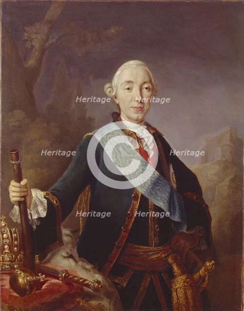Portrait of the Tsar Peter III of Russia (1728-1762), 1761. Artist: Pfandzelt, Lucas Conrad (1716-1786)