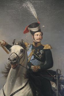 Portrait of the Tsesarevich Alexander Nikolaevich on Horseback 1850s. Artist: Egor Botman