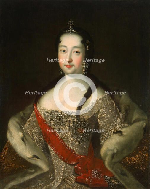 Portrait of the Tsesarevna of Russia Anna Petrovna of Russia', (1708-1728), after 1721. Creator: Adolsky, Ivan Grigorievich, the Elder (1686(1691?)-1758).
