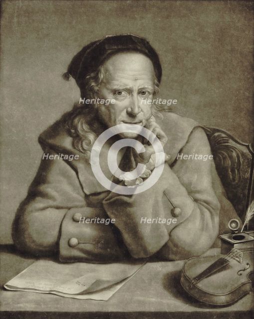 Portrait of the violinist and composer Carlo Tessarini (1690-1766) , ca 1760. Creator: Pether, William (1738-1821).