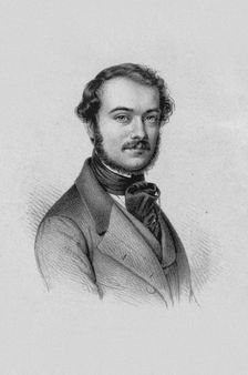 Portrait of the violinist and composer Antonio Bazzini (1818-1897), 1840s