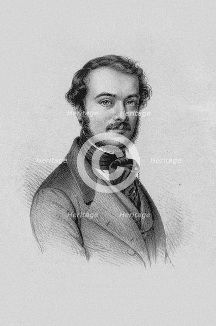 Portrait of the violinist and composer Antonio Bazzini (1818-1897), 1840s.