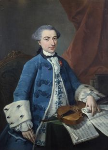 Portrait of the violinist and composer Gaetano Pugnani 1731-1798) , c1765. Creator: Anonymous
