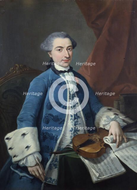 Portrait of the violinist and composer Gaetano Pugnani 1731-1798) , c1765. Creator: Anonymous.