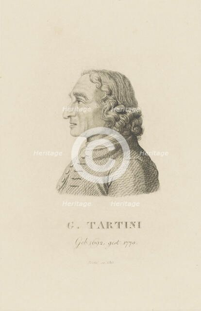 Portrait of the violinist and composer Giuseppe Tartini (1692-1770)  , 1815. Creator: Riedel, Carl Traugott (1769-c. 1832).
