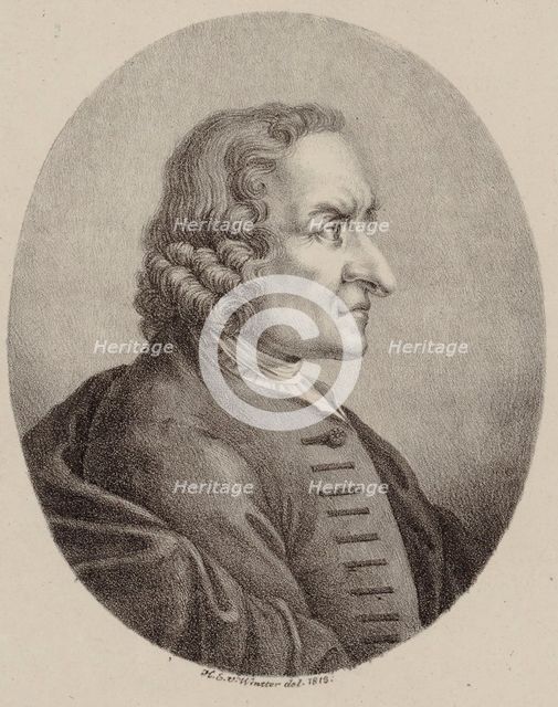 Portrait of the violinist and composer Giuseppe Tartini (1692-1770)  , 1818. Creator: Winter, Heinrich Eduard von (1788-1825).