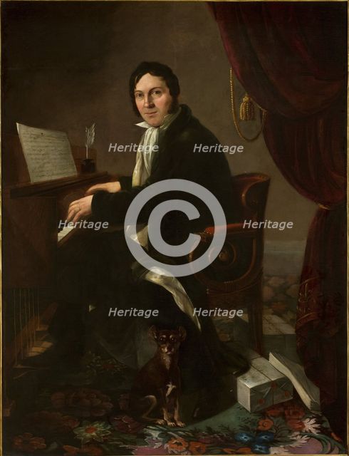 Portrait of the violinist and composer Karol Kurpinski (1785-1857), 1825. Creator: Molinari, Alexander (1772-1831).