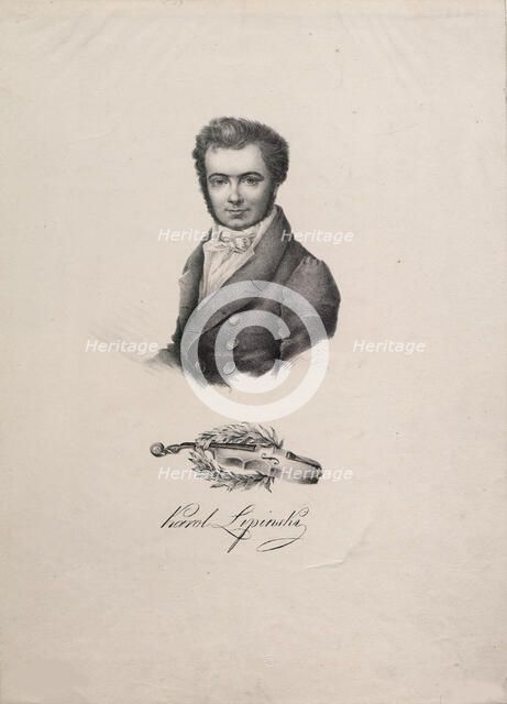 Portrait of the violinist and composer Karol Lipinski (1790-1861), 1828. Creator: Anonymous.