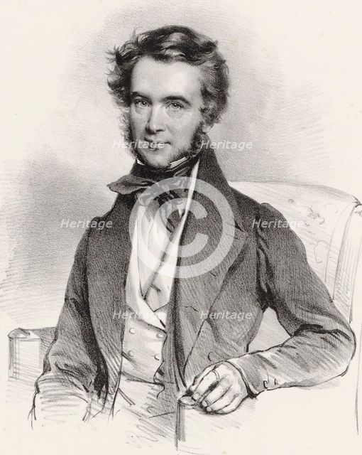 Portrait of the violinist and composer Karol Lipi?ski (1790-1861) , 1837. Creator: Kriehuber, Josef (1800-1876).