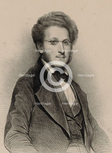 Portrait of the violinist and composer Heinrich Panofka (1807-1887) , 1840. Creator: Devéria, Achille (1800-1857).