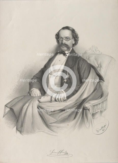 Portrait of the violinist and composer Heinrich Proch (1809-1878), 1857. Creator: Dauthage, Adolf (1825-1883).