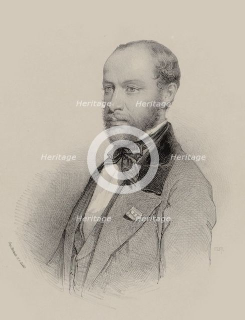 Portrait of the violinist and composer Henri Vieuxtemps (1820-1881), 1857. Creator: Anonymous.