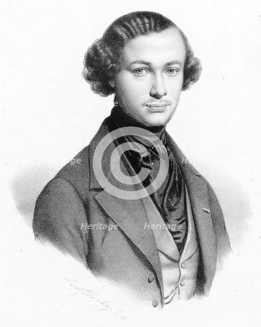 Portrait of the violinist and composer Henri Vieuxtemps (1820-1881), Between 1839 and 1845.