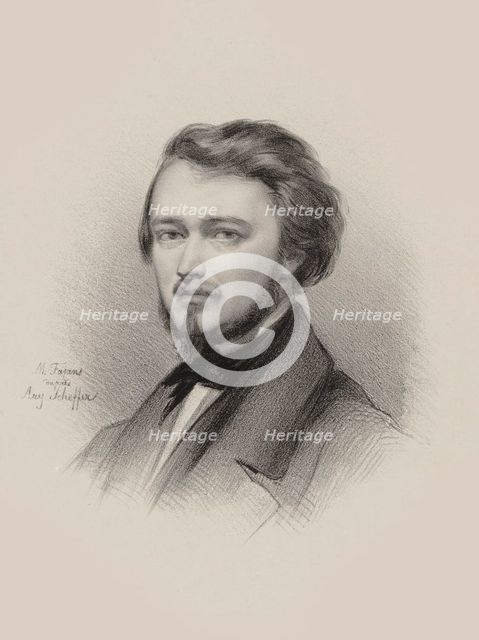 Portrait of the violinist and composer Hubert Léonard (1819-1890) , 1850. Creator: Fajans, Maksymilian (1827-1890).
