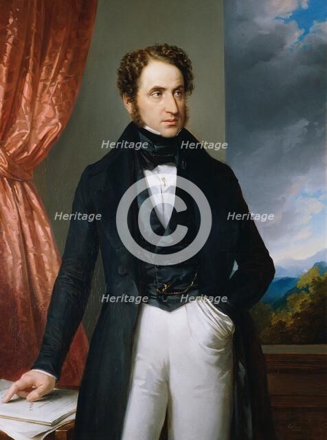 Portrait of the violinist and composer Josef Benesch (1795-1873), 1840. Creator: Ender, Eduard (1822-1883).