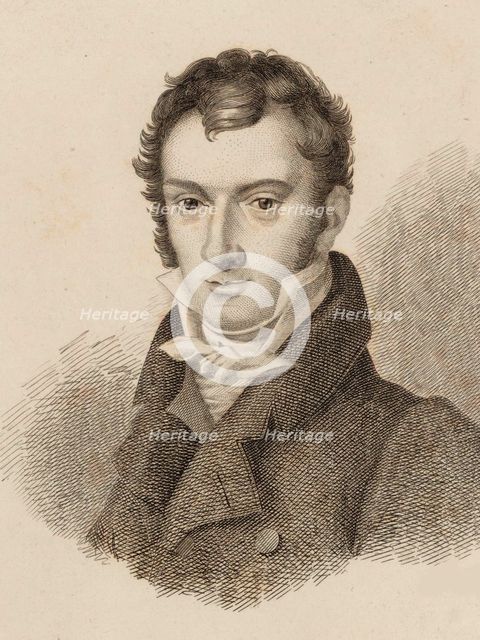 Portrait of the violinist and composer Josef Mayseder (1789-1863), 1824. Creator: Anonymous.