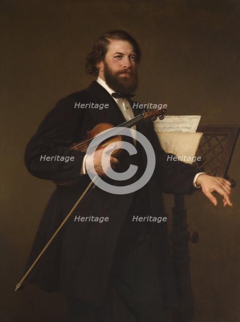 Portrait of the violinist and composer Joseph Joachim (1831-1907) , 1870. Creator: Bendemann, Eduard (1811-1889).