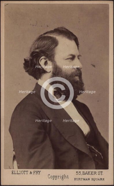 Portrait of the violinist and composer Joseph Joachim (1831-1907) , c. 1875. Creator: Photo studio Elliott & Fry, London  .
