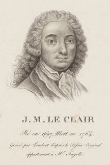 Portrait of the violinist and composer Jean-Marie Leclair (1697-1764). Creator: Lambert, Jean Baptiste Ponce (active 1785-1820)