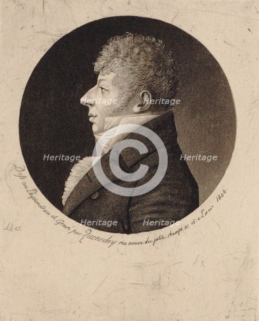 Portrait of the violinist and composer Jean Nicolas Auguste Kreutzer (1778-1832), 1808. Creator: Quenedey, Edmé (1756-1830).