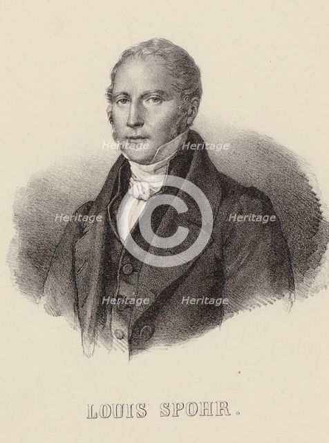 Portrait of the violinist and composer Louis Spohr (1784-1859), c. 1840. Creator: Anonymous.