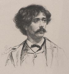 Portrait of the violinist and composer Pablo de Sarasate (1844-1908), 1885. Creator: Rajon, Paul-Adolphe (1842-1888)