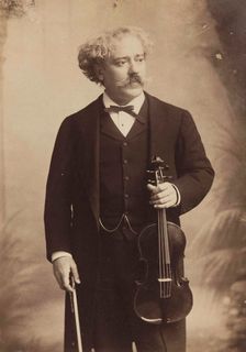 Portrait of the violinist and composer Pablo de Sarasate (1844-1908), c. 1895. Creator: Photo studio Elliott & Fry, London
