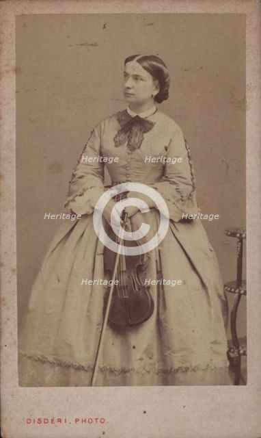 Portrait of the violinist and composer Teresa Milanollo (1827-1904), ca 1865. Creator: Disdéri, André Adolphe-Eugène (1819-1889).