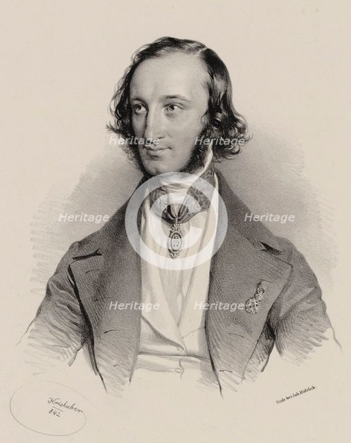 Portrait of the violinist and composer Theodor Haumann (1808-1878), 1842.