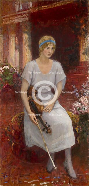 Portrait of the Violinist Cecilia Hansen (1897-1989), 1922. Artist: Repin, Ilya Yefimovich (1844-1930)