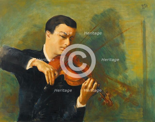 Portrait of the Violinist Nathan Milstein (1903-1992). Creator: Kisling, Moïse (1891-1953).