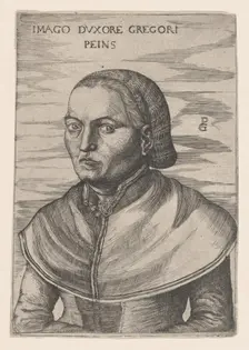 Portrait of the Wife of Georg Pencz (Imago D'uxore Gregori Peins). Creator: Unknown