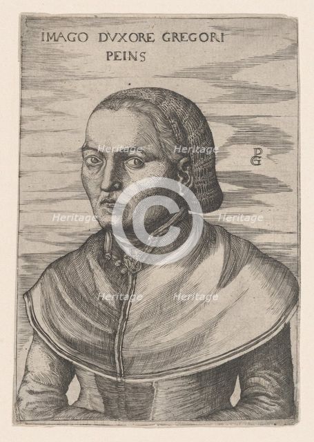 Portrait of the Wife of Georg Pencz (Imago D'uxore Gregori Peins). Creator: Unknown.