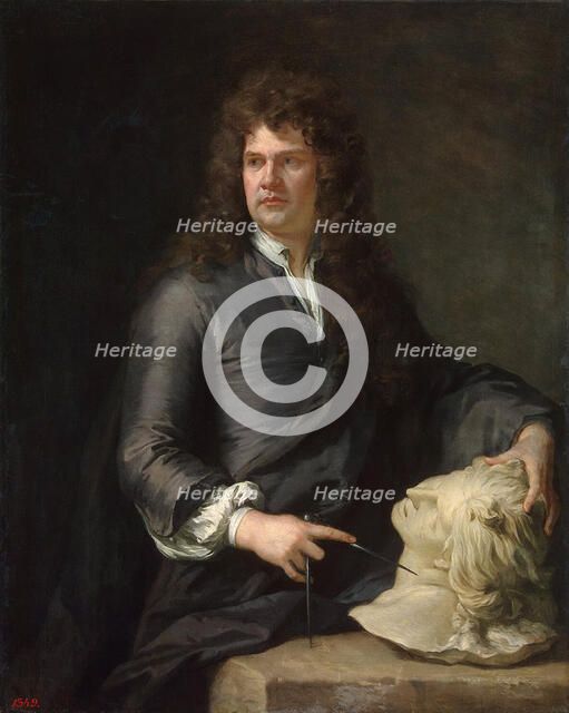 Portrait of the wood carver Grinling Gibbons', (1648-1721), before 1690. Creator: Kneller, Sir Gotfrey (1646-1723).