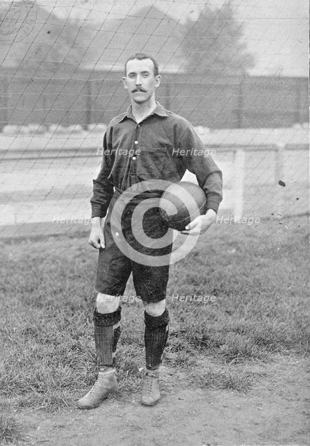 Portrait of the Woolwich Arsenal footballer R Buchanan, 1896. Creator: Symmons & Thiele.