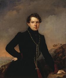 Portrait of the Writer Alexander Muravyov (1806-1874), 1838. Creator: Pyotr Zakharov