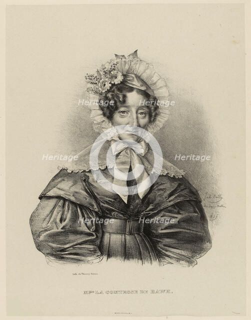 Portrait of the writer and composer Alexandrine Sophie de Bawr (1773-1860). Creator: Boilly, Julien Léopold (Jules) (1796-1874).