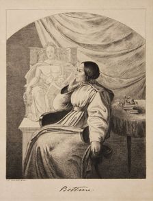 Portrait of the writer Bettine von Arnim (1785-1859), née Brentano, 1838. Creator: Grimm, Ludwig Emil (1790-1863)