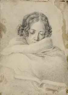 Portrait of the writer Bettine von Arnim (1785-1859), née Brentano, ca 1809. Creator: Grimm, Ludwig Emil (1790-1863)