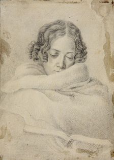 Portrait of the writer Bettine von Arnim (1785-1859), née Brentano, ca 1809. Creator: Grimm, Ludwig Emil (1790-1863)
