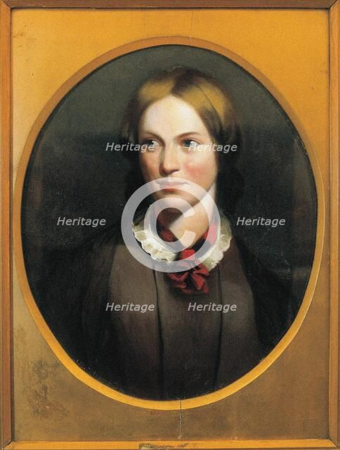 Portrait of the writer Charlotte Brontë (1816-1855), c. 1850. Creator: Thompson, J. H. (active Mid of 19th cen.).