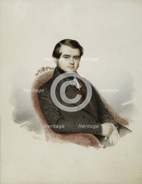 Portrait of the writer Count Vladimir Alexandrovich Sollogub (1813-1882), 1840s.