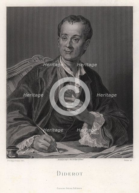 Portrait of the writer, essayist and philosopher Denis Diderot (1713-1784), middle of the 18th centu Creator: French master.
