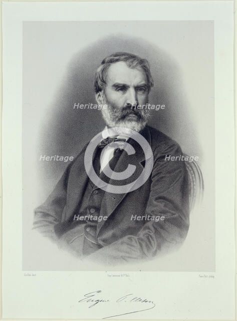 Portrait of the writer Eugène Pelletan (1813-1884). Creator: Guillon, Adolphe (1829-1896).