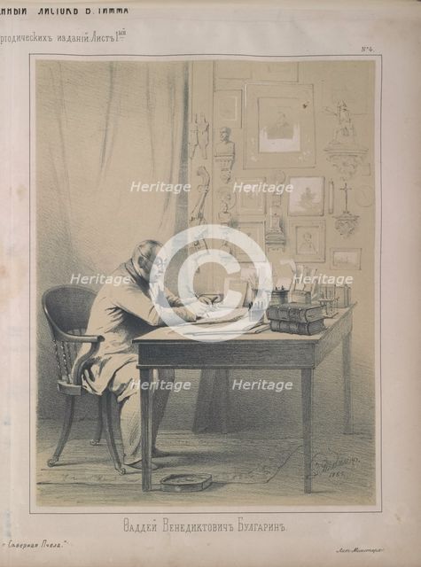 Portrait of the writer Faddei Bulgarin (1789-1859), 1853. Creator: Timm, Wassili (George Wilhelm) (1820-1895).