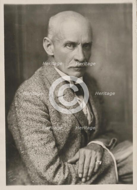 Portrait of the writer Gustav Meyrink (1868-1932), 1928. Creator: Anonymous.