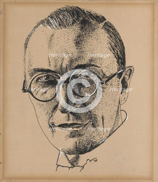 Portrait of the Writer Herman Teirlinck (1879-1967), 1930-1932. Creator: Van den Berghe, Frits (1883-1939).