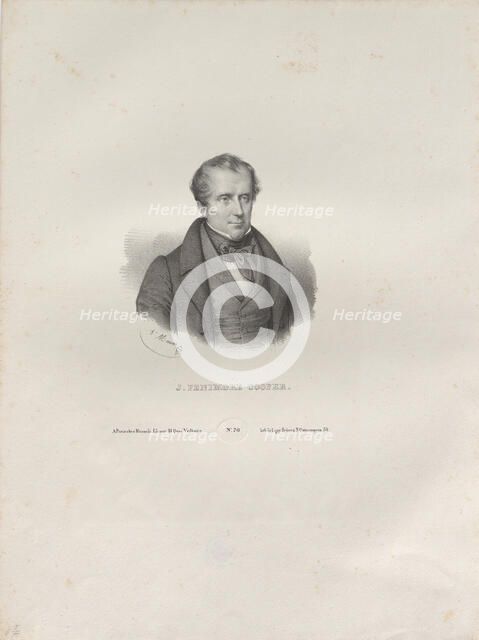 Portrait of the writer James Fenimore Cooper (1789-1851), c. 1840. Creator: Maurin, Antoine (1793-1860).