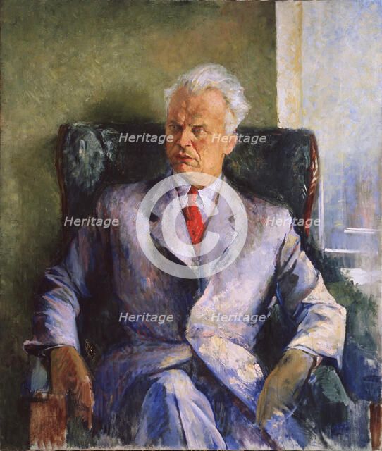 Portrait of the writer, producer and director of films Olexandr Dovzhenko (1894-1956), 1947. Artist: Williams, Pyotr Vladimirovich (1902-1947)